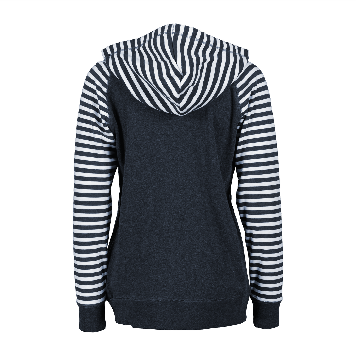 Happy Hour At The Lake Striped Fleece Hoodie - Navy/White